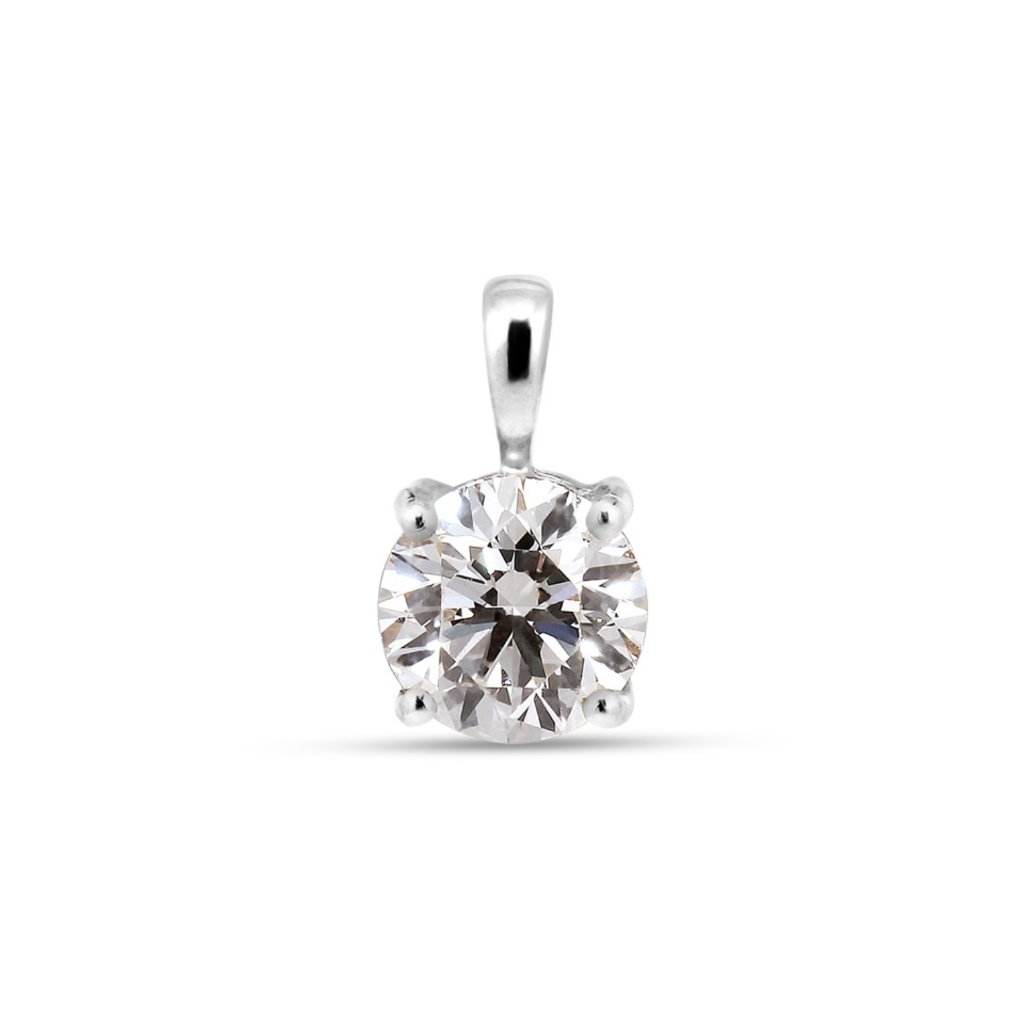Solitaire vedhæng i hvidguld med 0,70 ct.