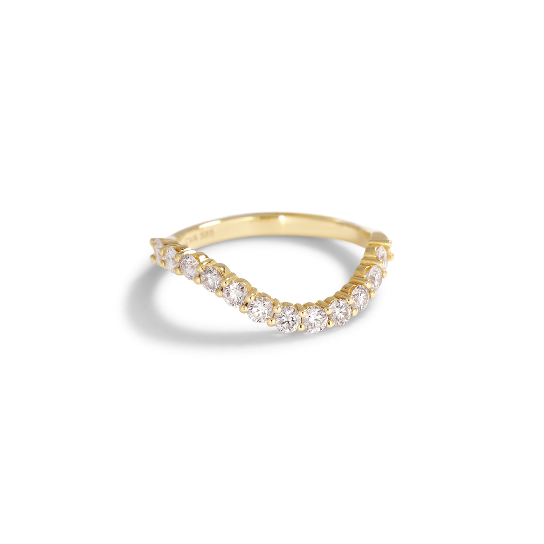 Curvy alliancering med 13x 0,05 ct.