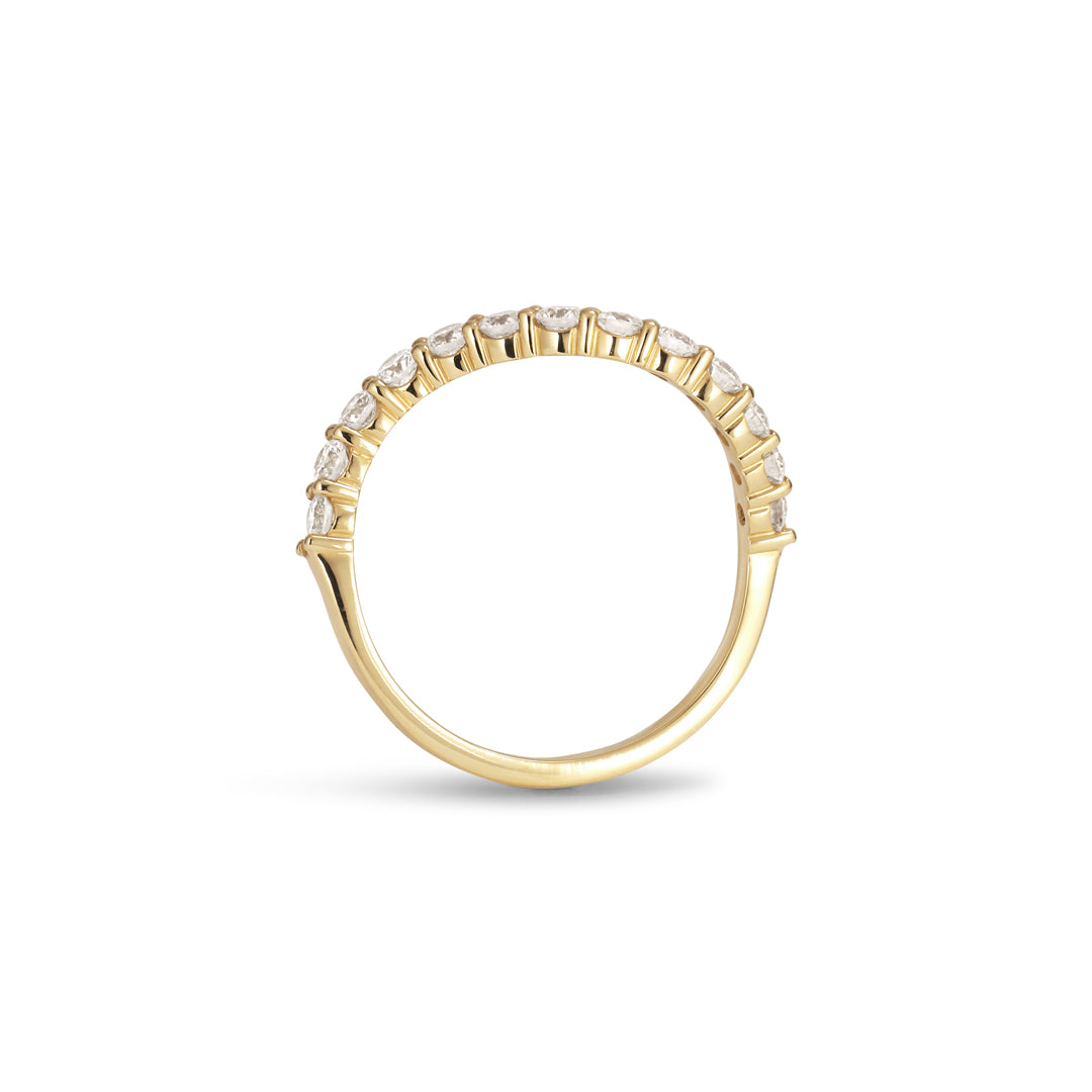 Curvy alliancering med 13x 0,05 ct.