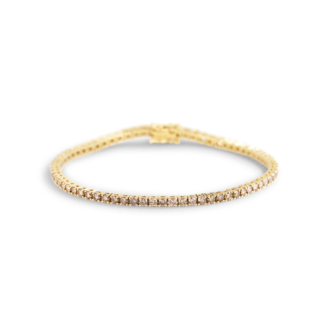 Tennisarmbånd champagnefarvet med 0,05 ct.