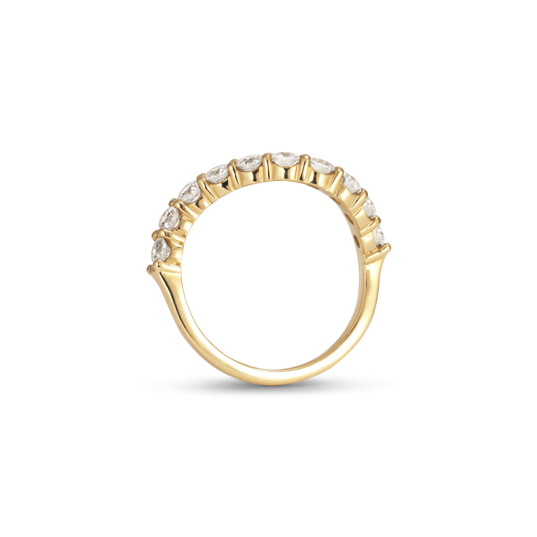 Curvy alliancering med 10x 0,10 ct.