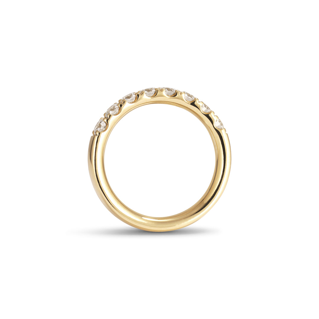 Alliancering i v-split med 8x 0,10 ct.
