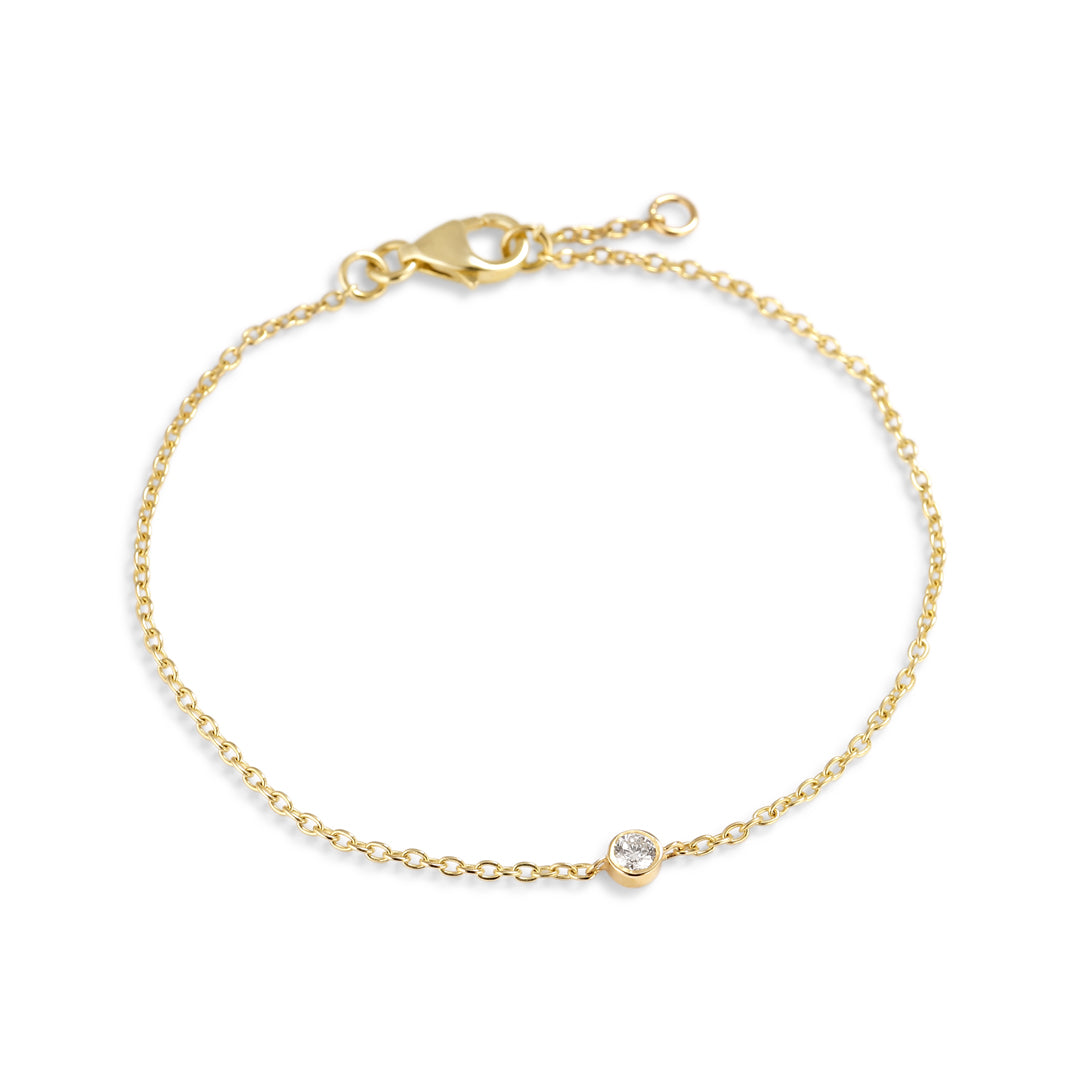 Baby bezel armbånd i hvidguld