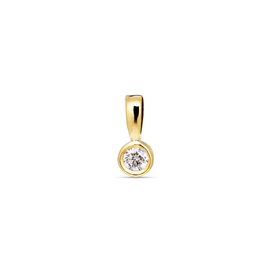 Solitaire bezel halskæde med 0,05 ct.