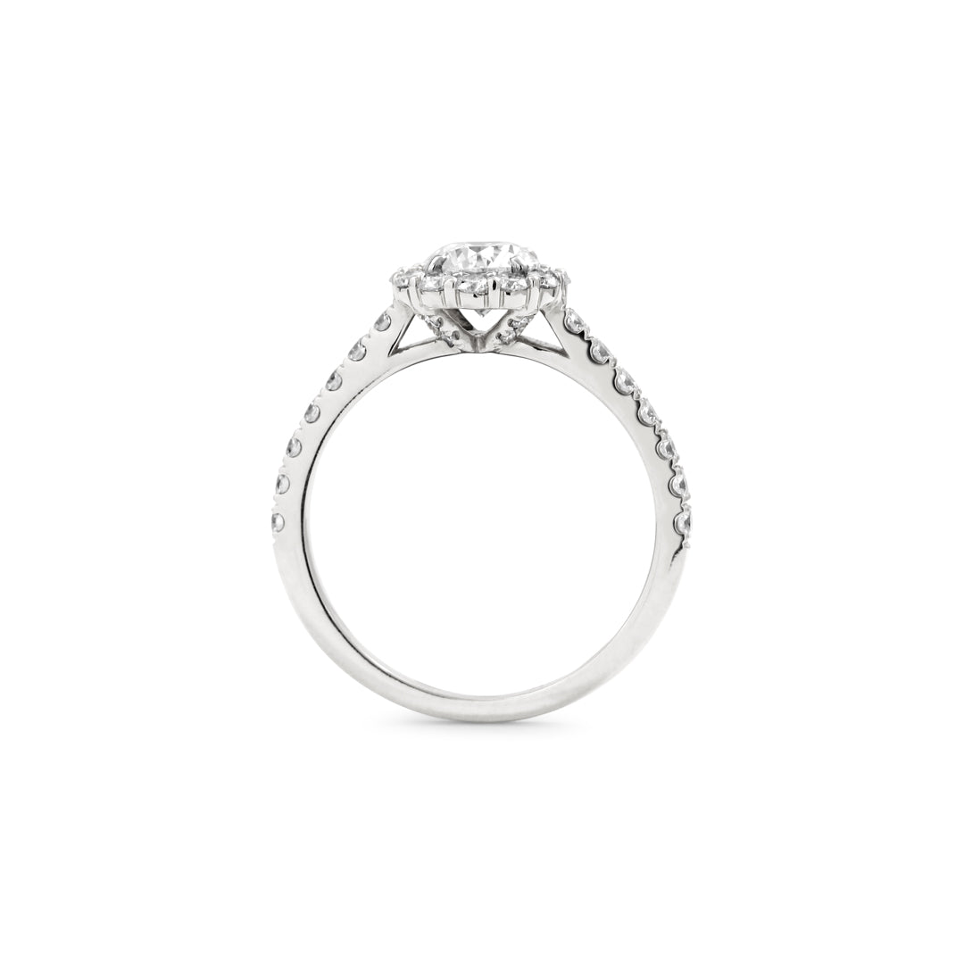 Flower haloring i hvidguld med 0,70 ct.