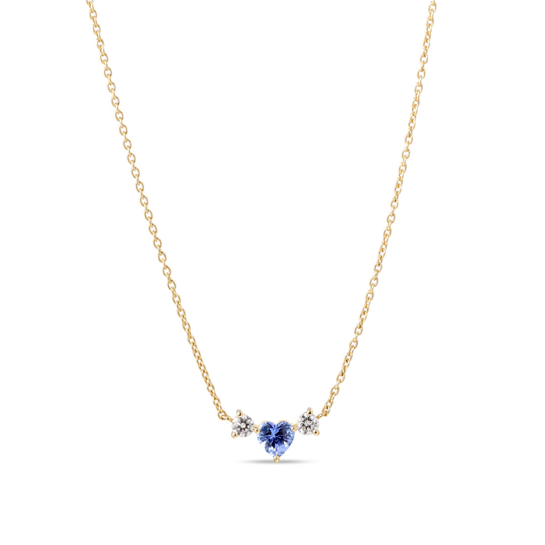 Halskæde med 0,55 ct. blå safir & diamanter