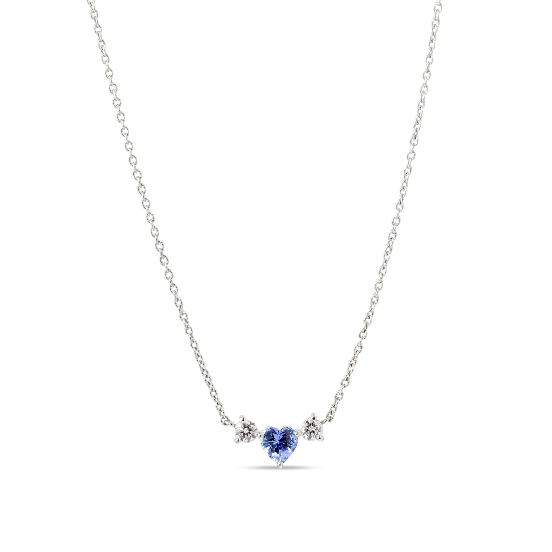 Halskæde med 0,55 ct. blå safir & diamanter