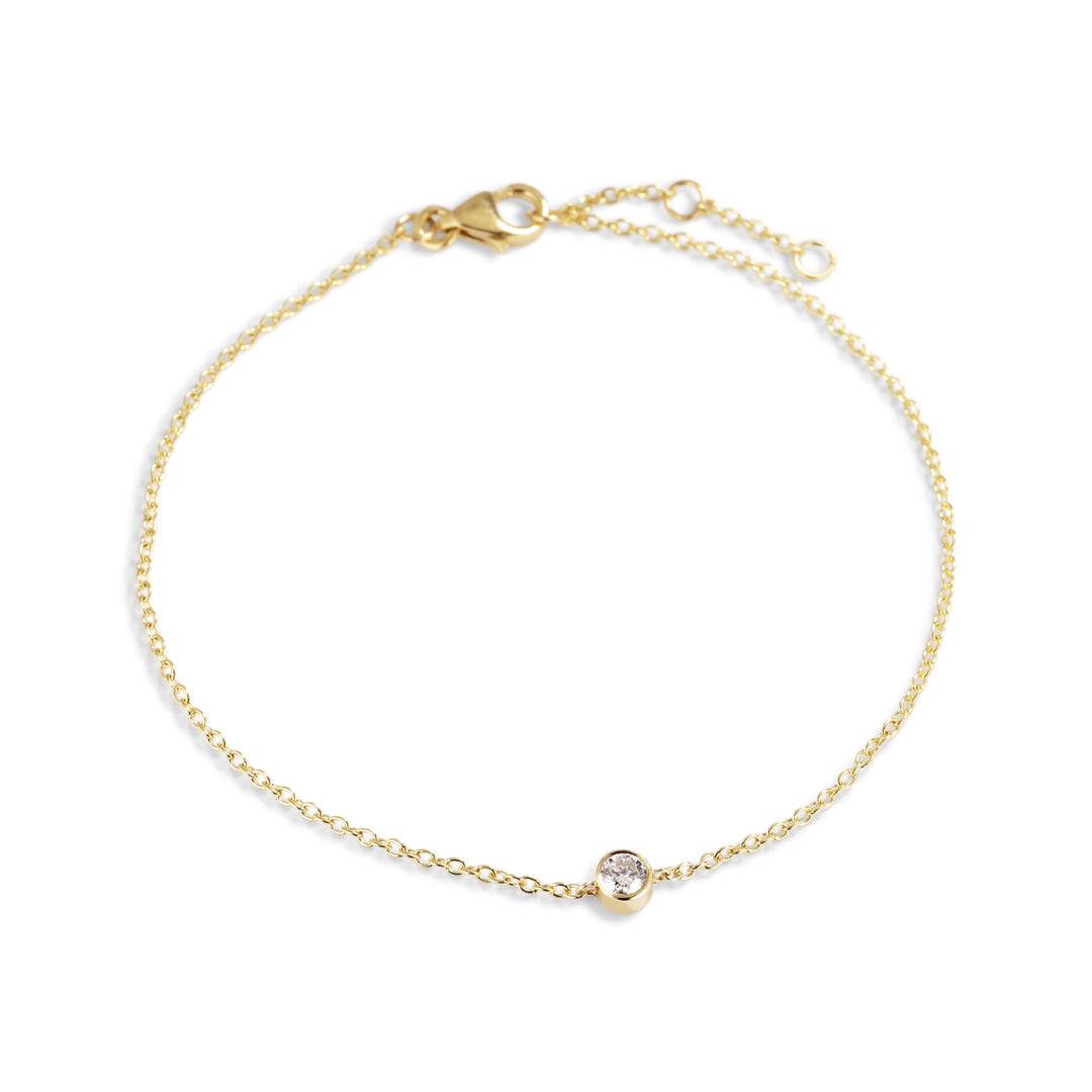 Solitaire armbånd med 0,10 ct. bezel