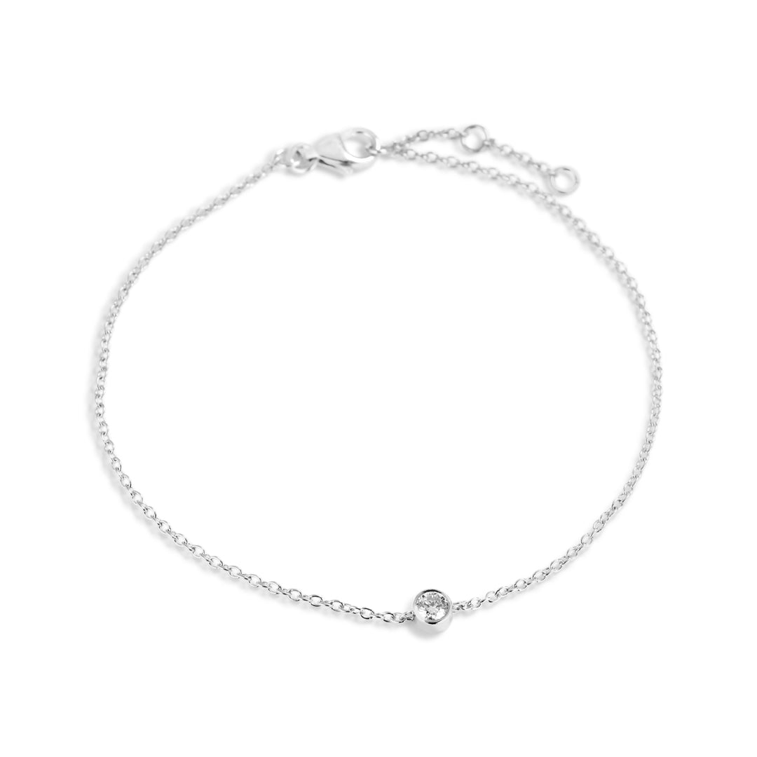 Solitaire armbånd i hvidguld med 0,10 ct. bezel