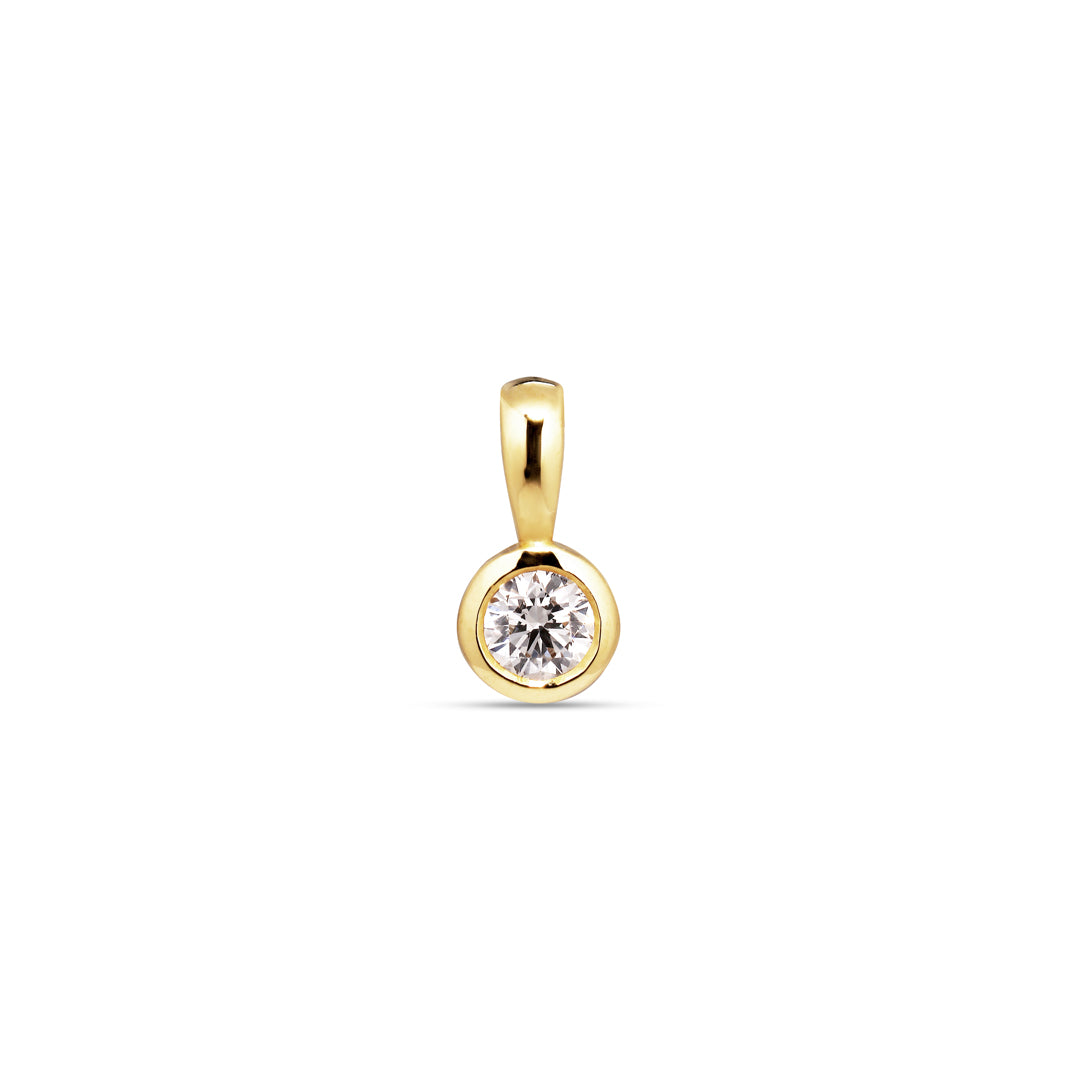 Solitaire bezel halskæde med 0,10 ct.