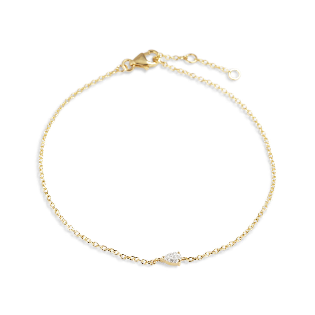 Solitaire armbånd med 0,10 ct. dråbe