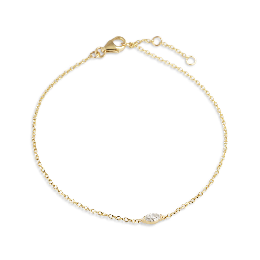 Solitaire armbånd med 0,10 ct. marquis