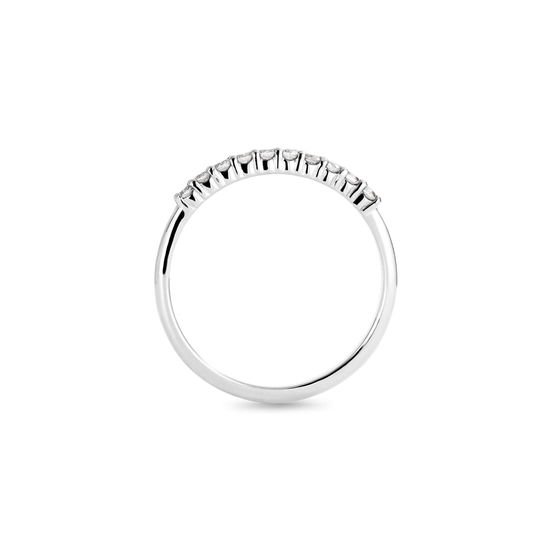 Alliancering i hvidguld med 10x 0,015 ct.