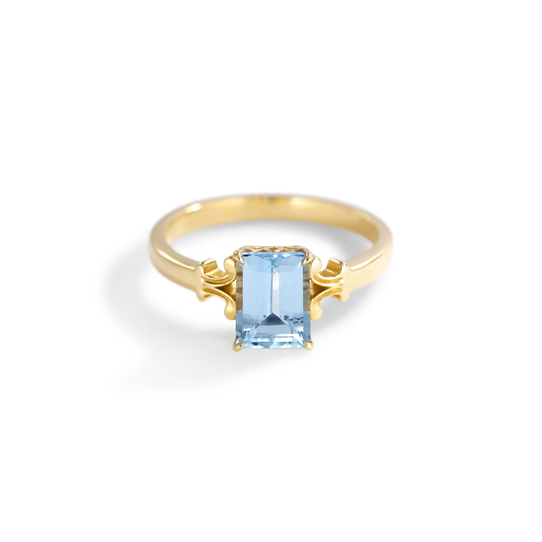 Solitairering med 1,50 ct. aquamarin