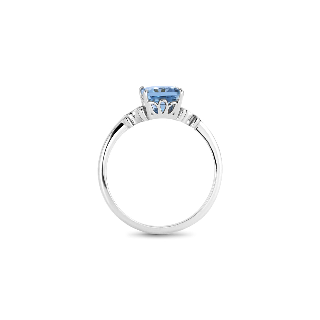 Solitairering i hvidguld med 1,50 ct. aquamarin
