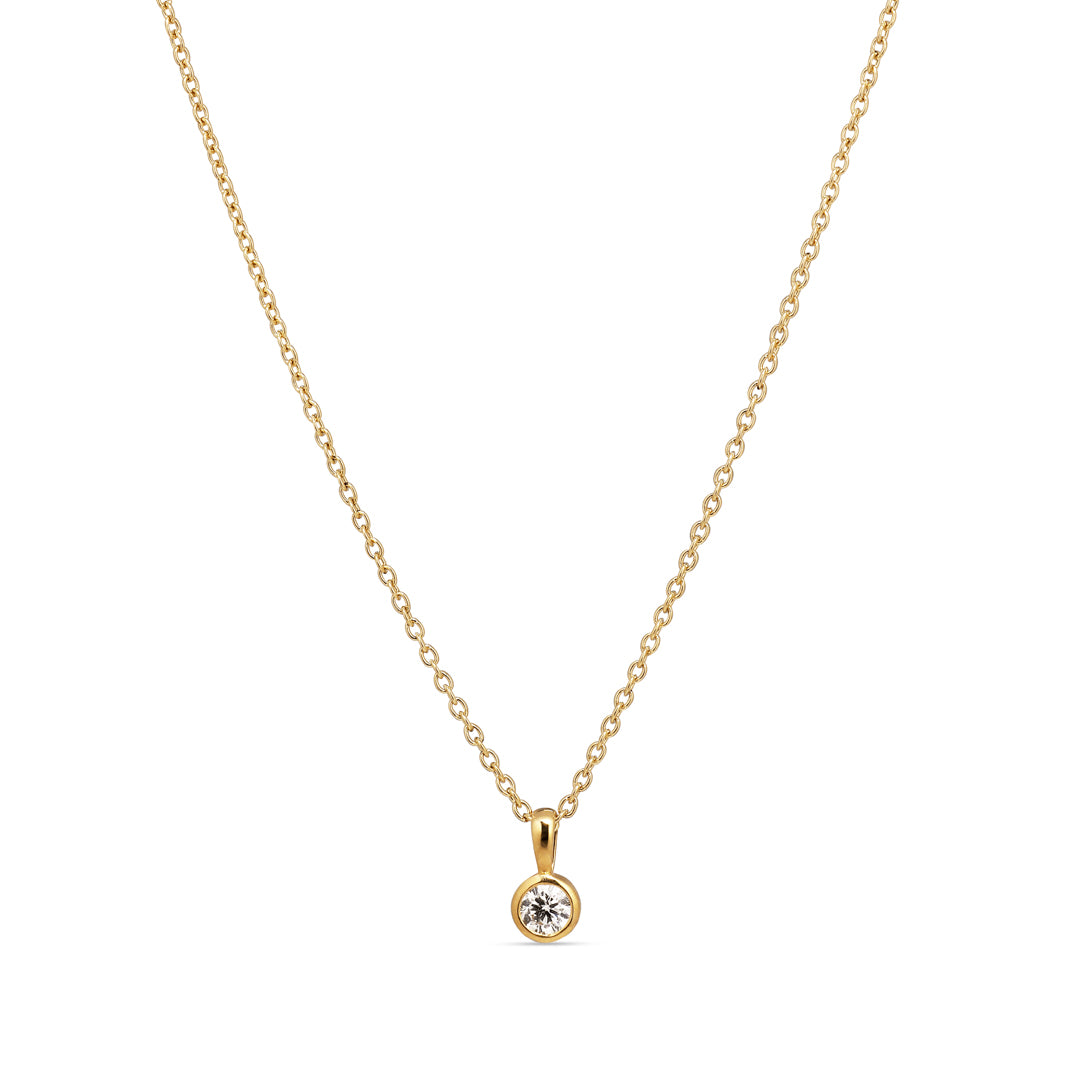 Solitaire bezel vedhæng med 0,15 ct.