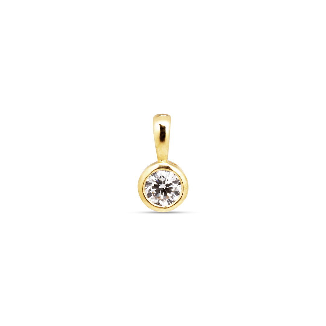Solitaire bezel vedhæng med 0,15 ct.