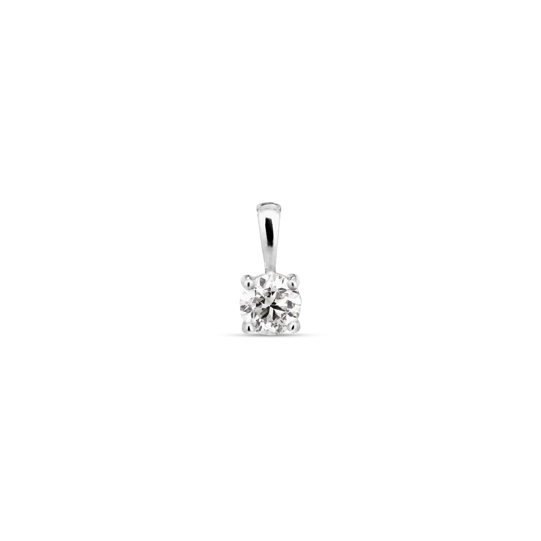 Solitaire halskæde i hvidguld med 0,15 ct.