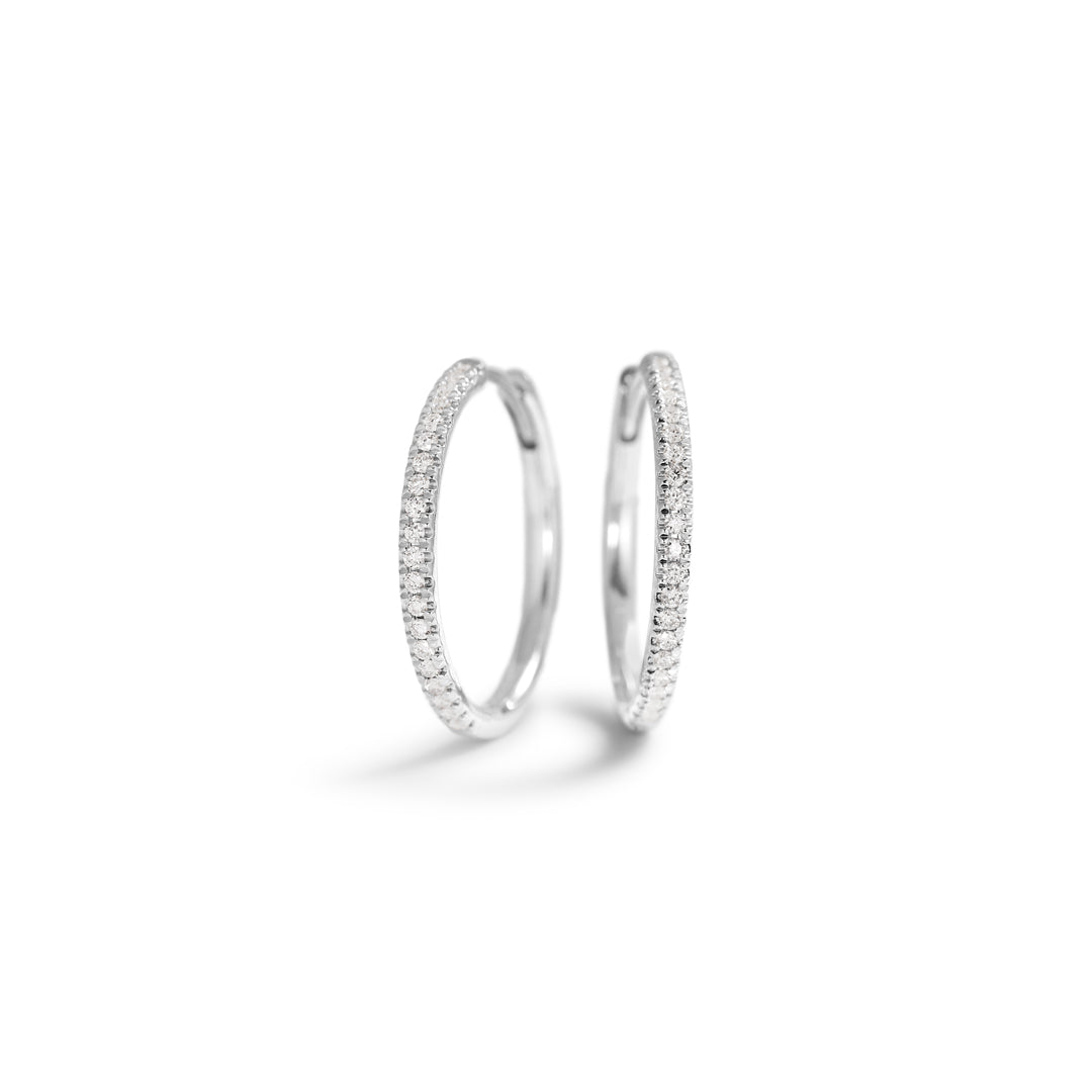 Hoops 15 mm i hvidguld - 0,005 ct.