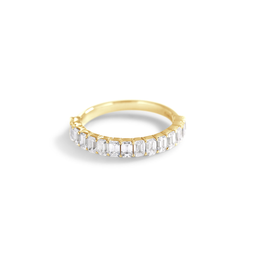 Alliancering med 15x 0,10 ct. emerald cut