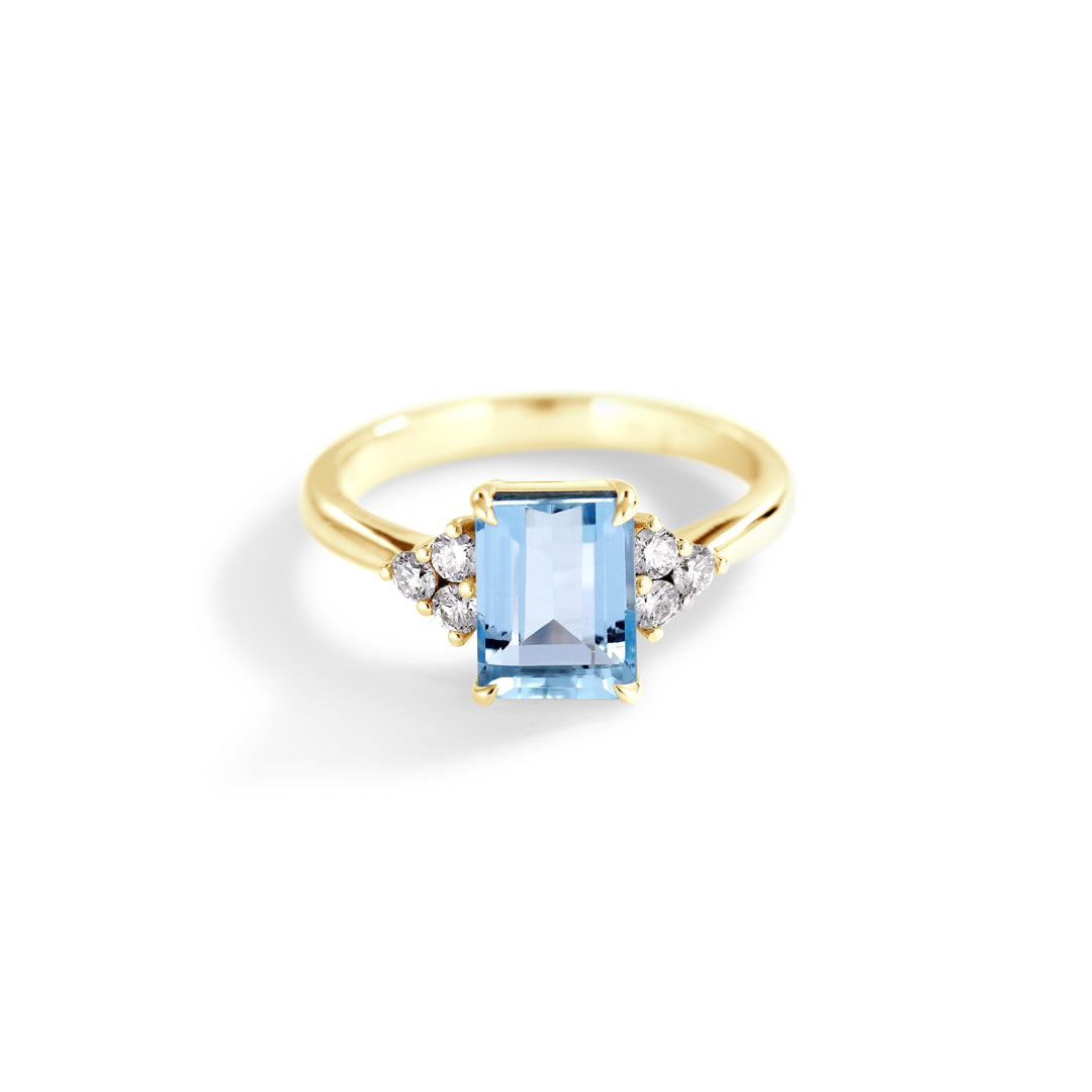 Solitaire triplet ring - 1,72 ct. aquamarin