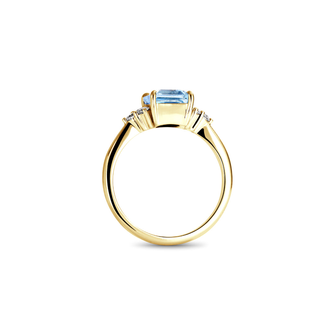 Solitaire triplet ring - 1,72 ct. aquamarin