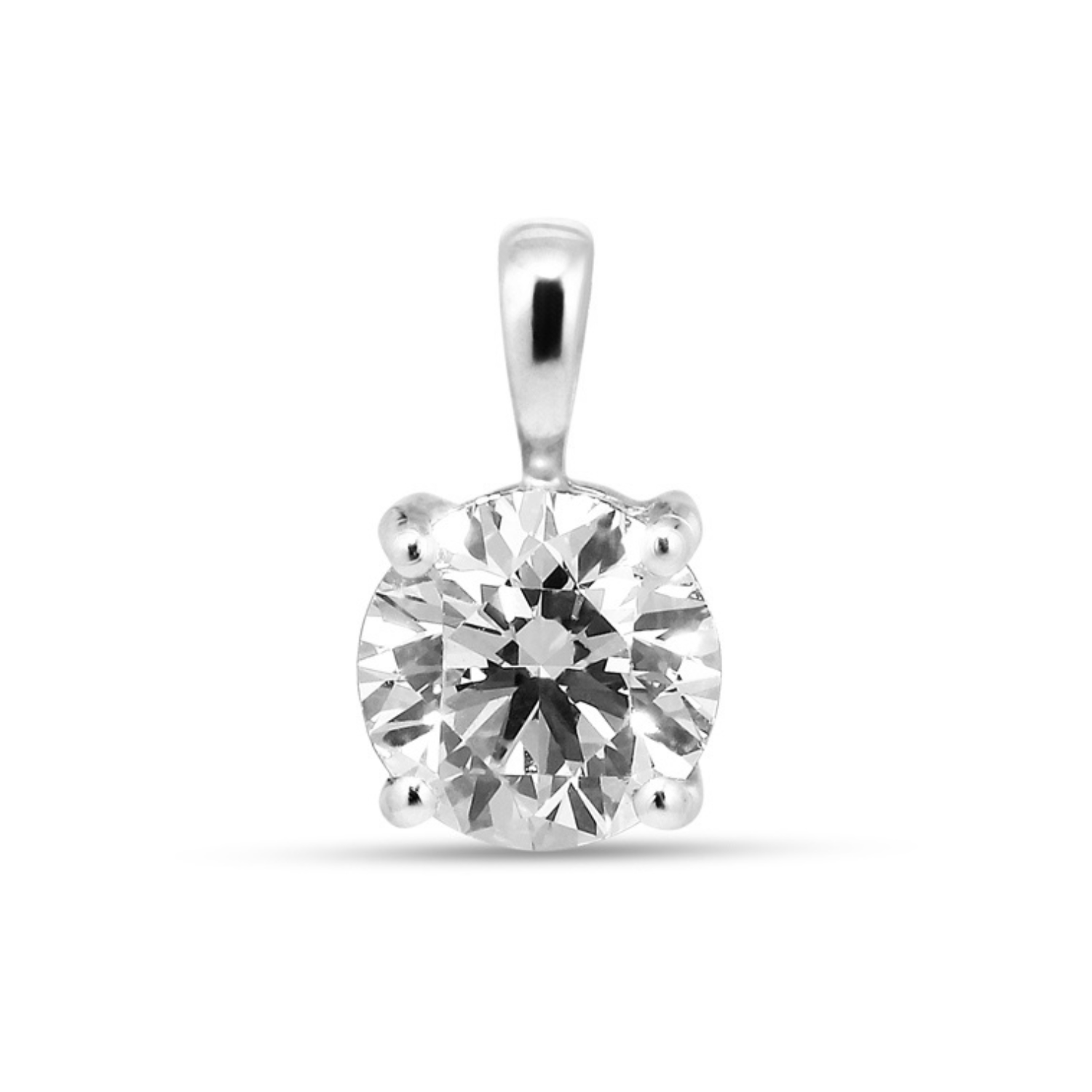 Solitaire vedhæng i hvidguld med 1,00 ct.