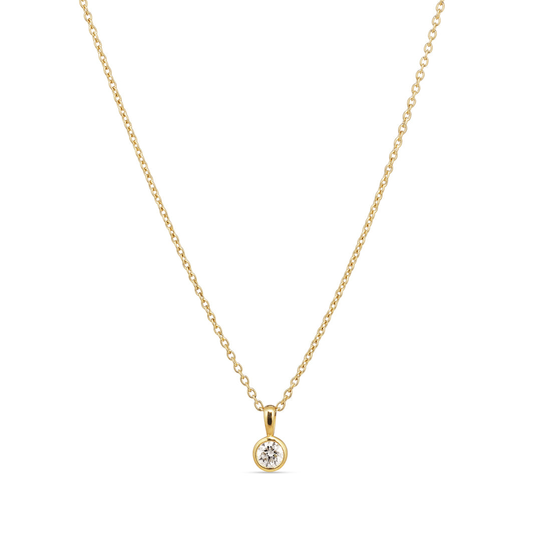Solitaire bezel vedhæng med 0,20 ct.