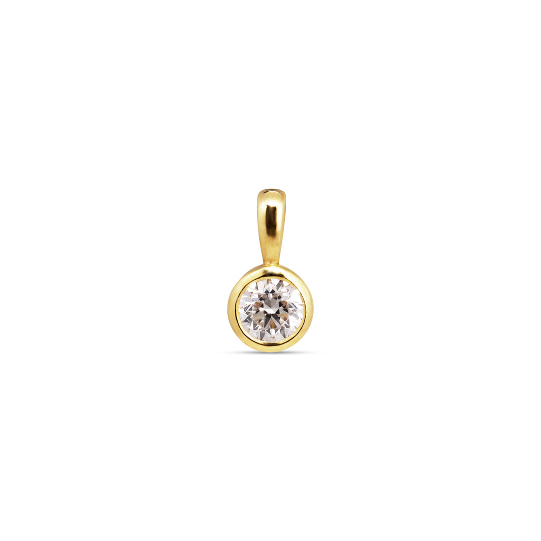 Solitaire bezel vedhæng med 0,20 ct.