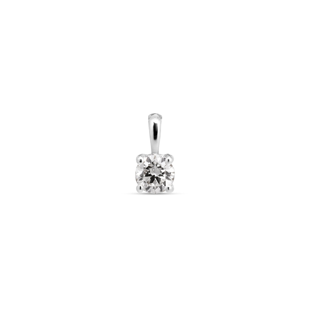 Solitaire halskæde i hvidguld med 0,20 ct.