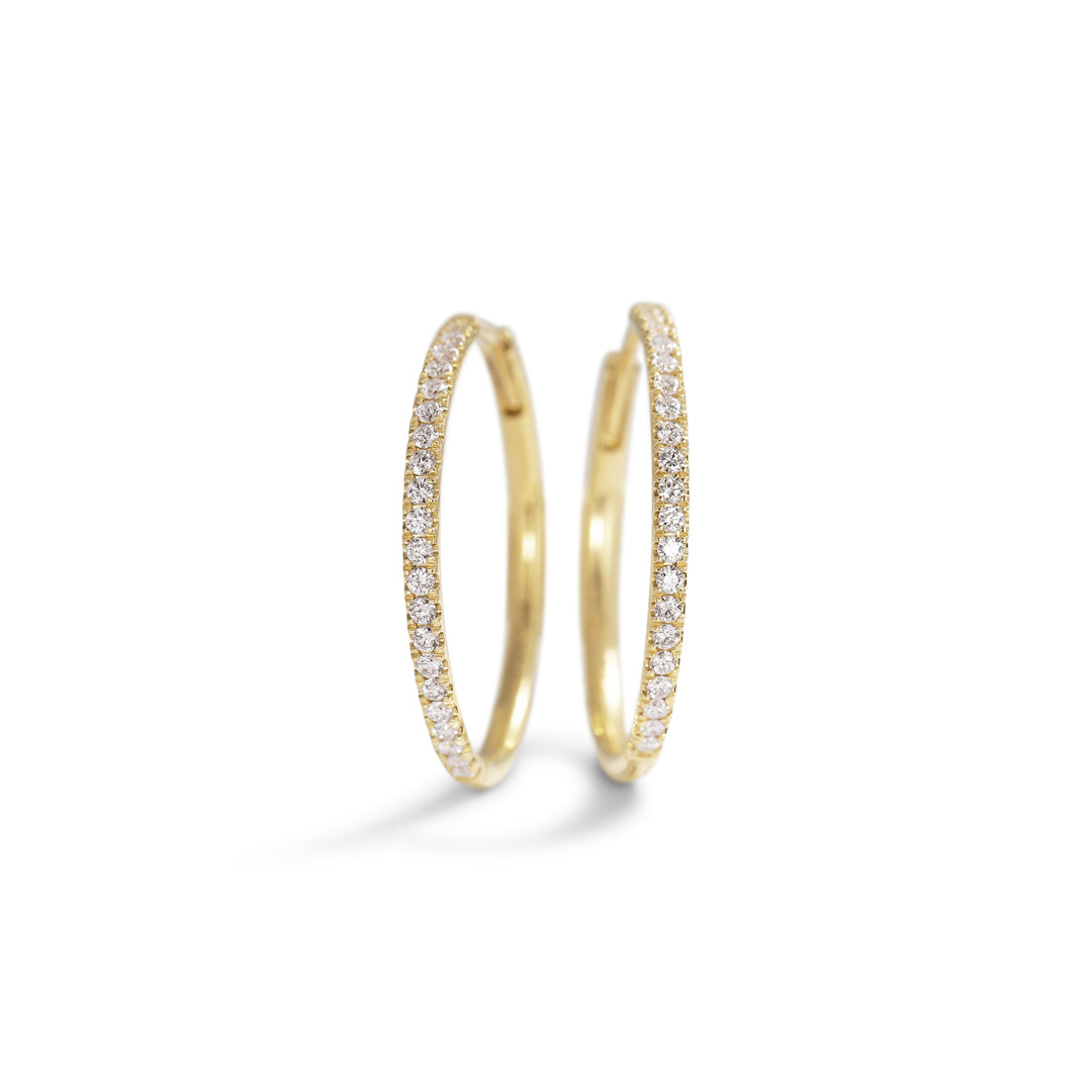 Hoops 20 mm i hvidguld - 0,01 ct.