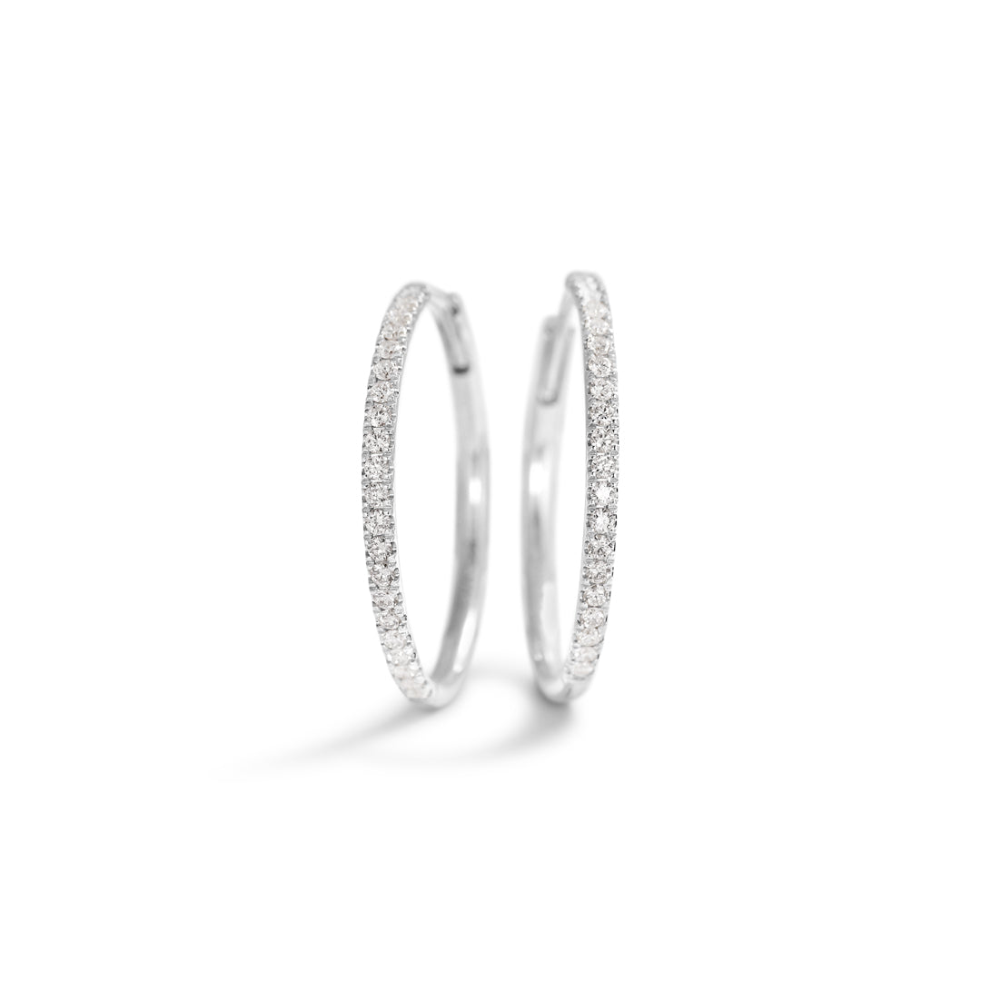 Hoops 20 mm i hvidguld - 0,01 ct.