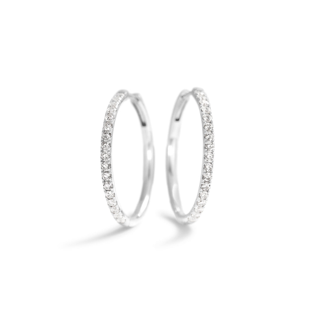 Hoops 20 mm i hvidguld - 0,018 ct.