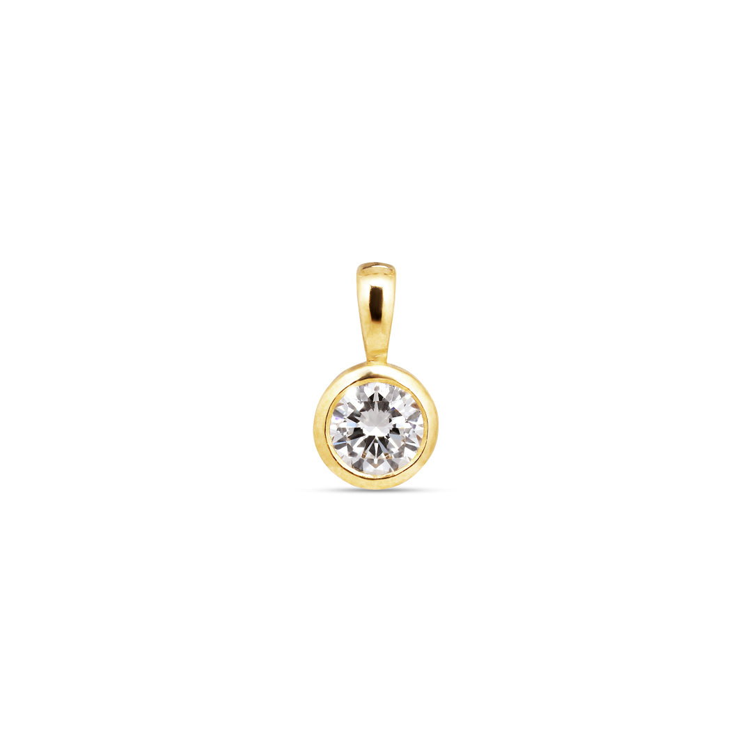 Solitaire bezel vedhæng med 0,25 ct.