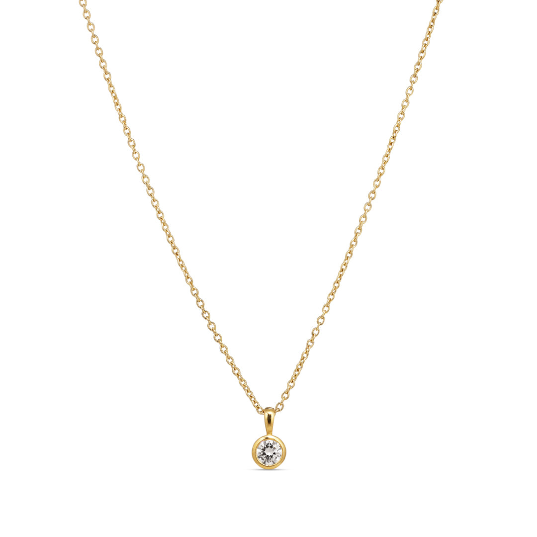 Solitaire bezel halskæde med 0,25 ct.