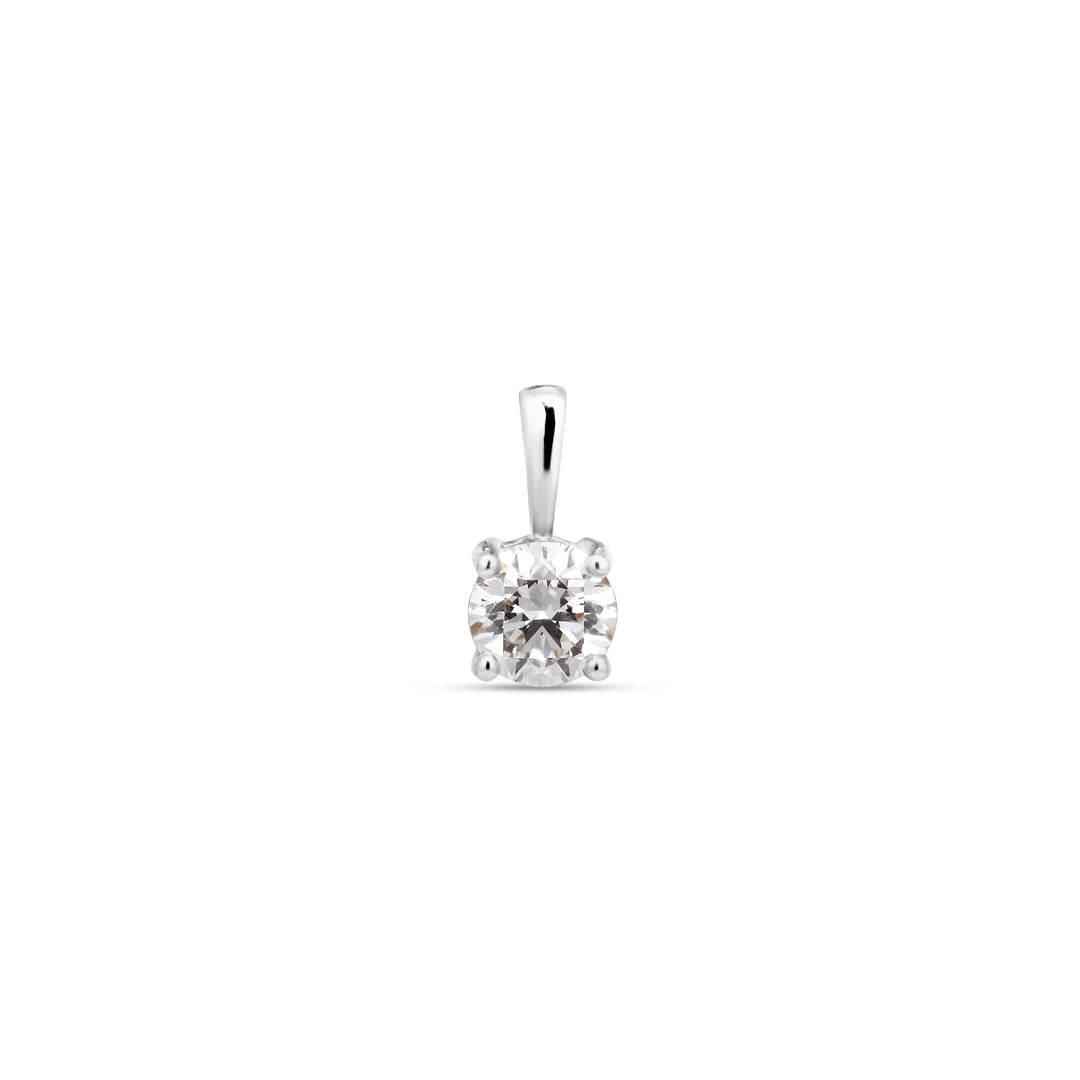Solitaire halskæde i hvidguld med 0,25 ct.
