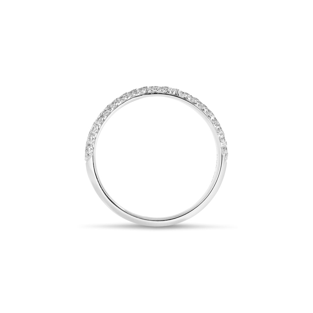 3-rækket micropavé ring i hvidguld med 0,61 ct.