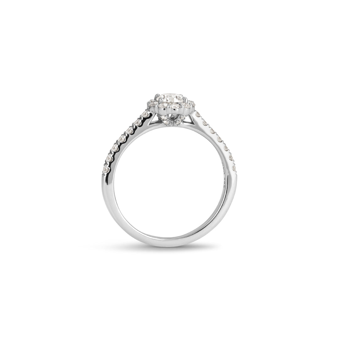 Flower haloring i hvidguld med 0,30 ct.