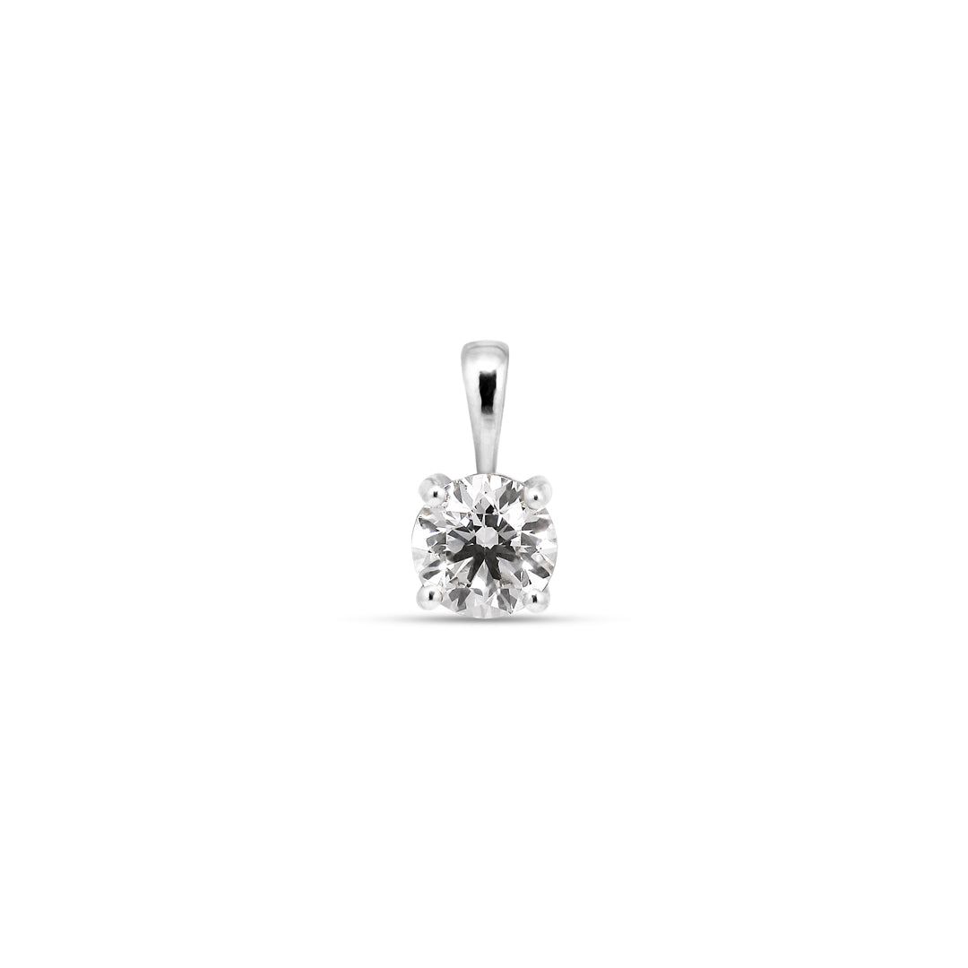 Solitaire halskæde i hvidguld med 0,30 ct.