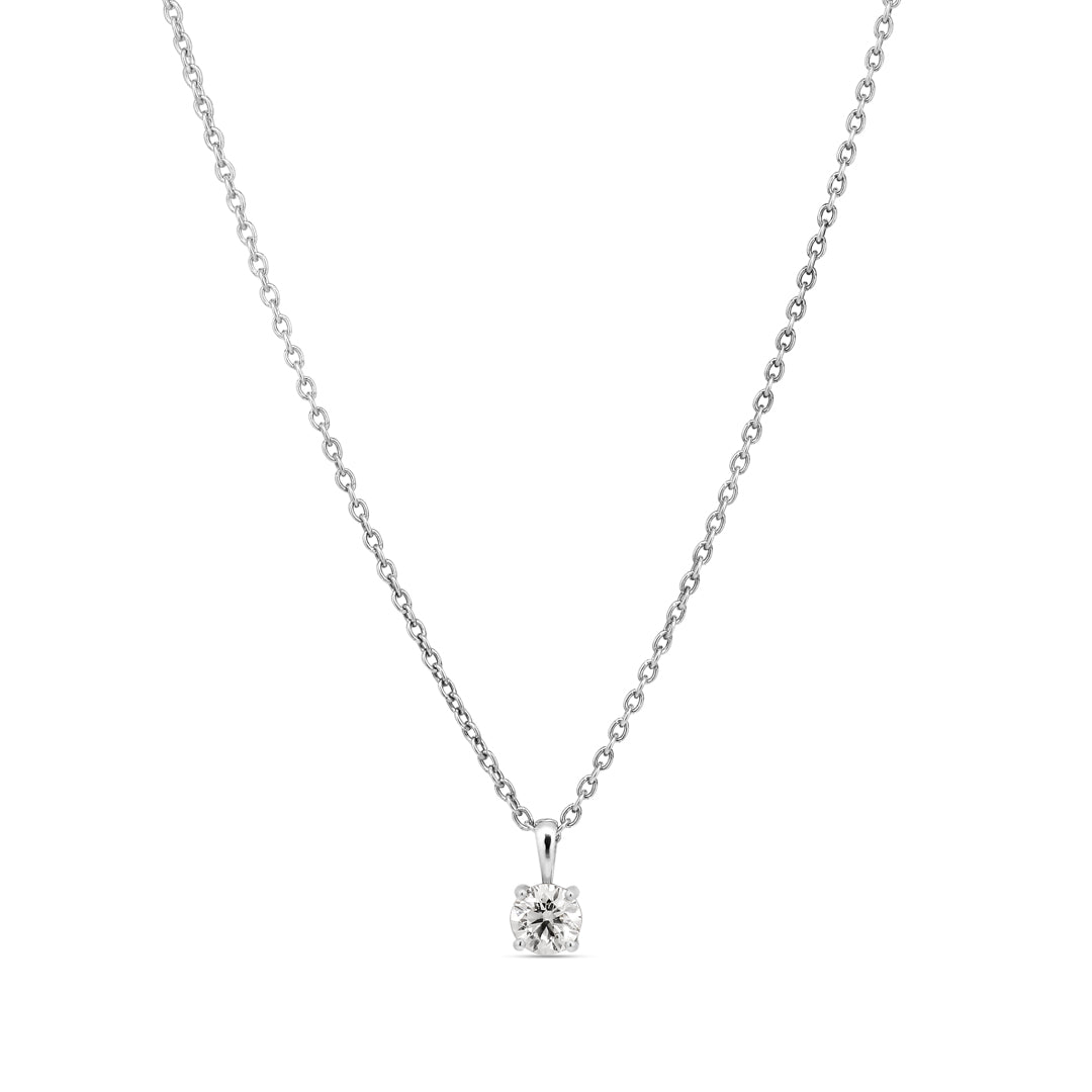 Solitaire vedhæng i hvidguld med 0,30 ct.