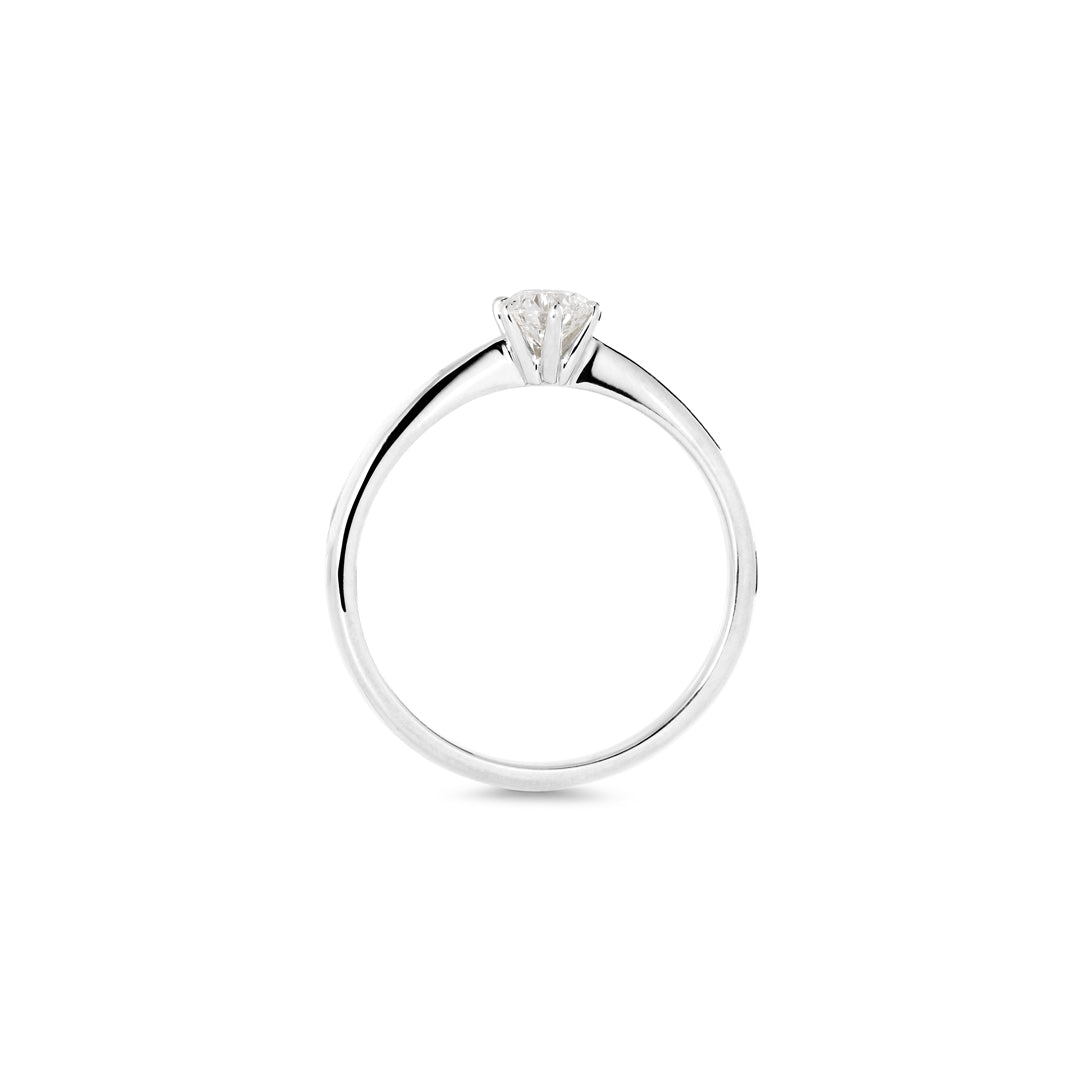 Solitairering i hvidguld med 0,25 ct.