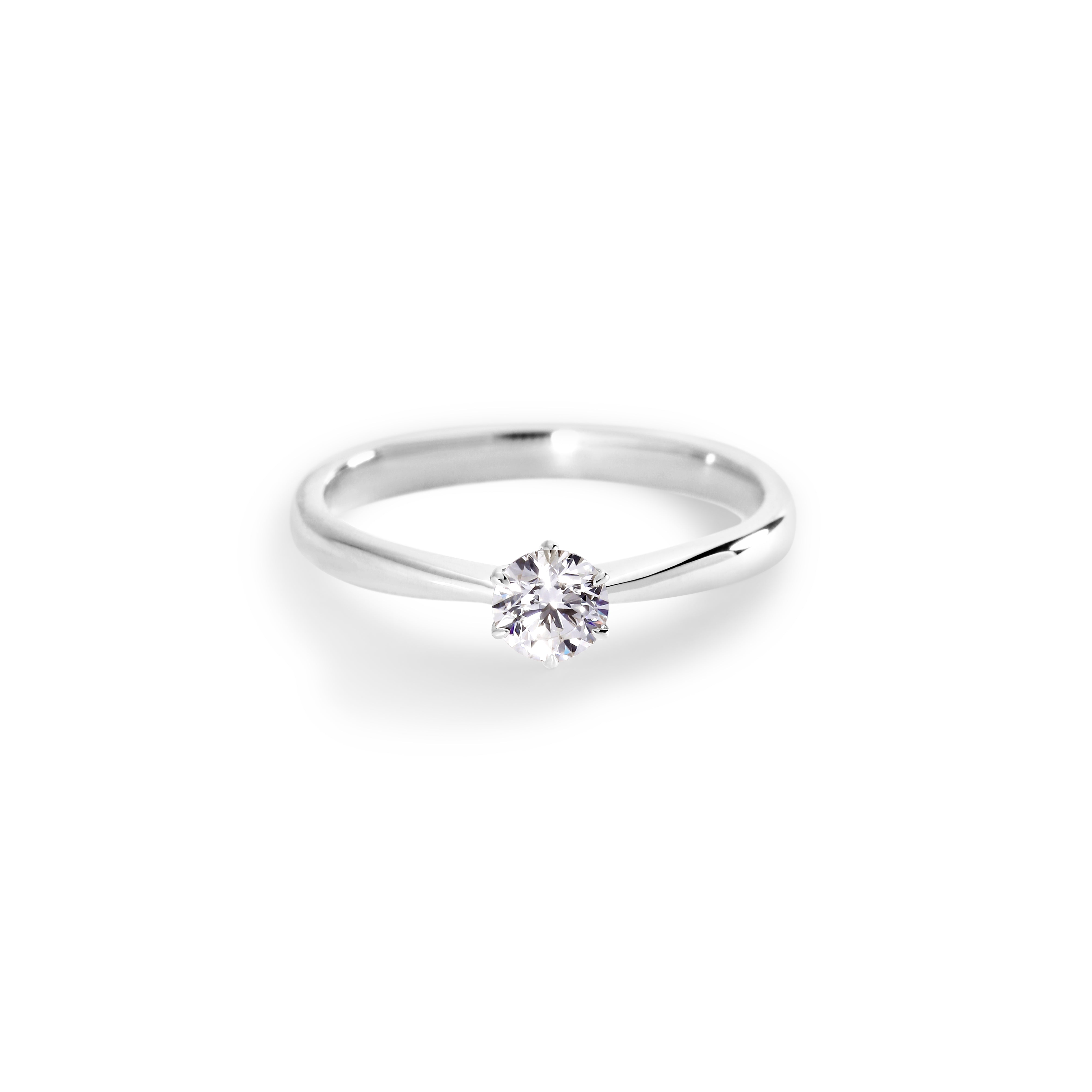 Solitairering i hvidguld med 0,30 ct.