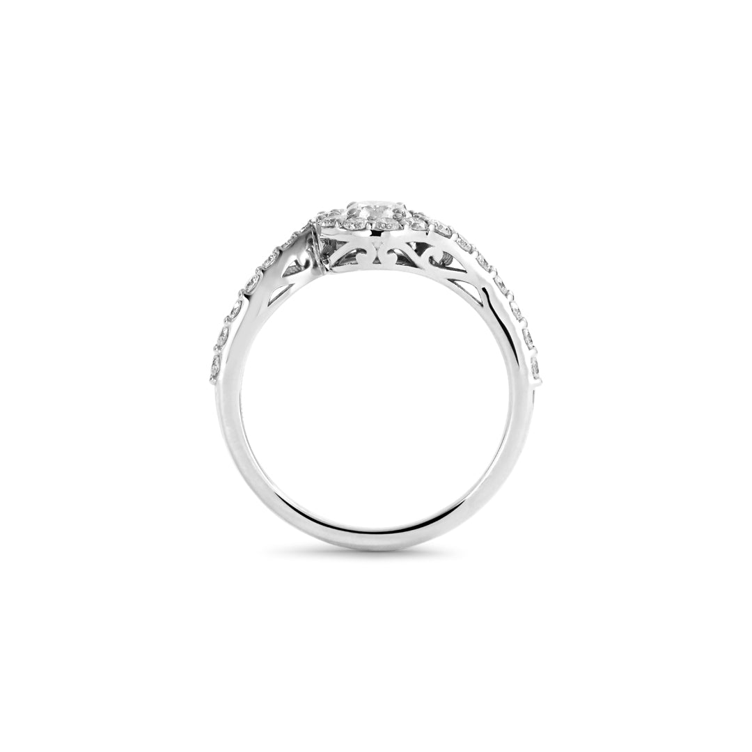Curve haloring i hvidguld med 0,34 ct.
