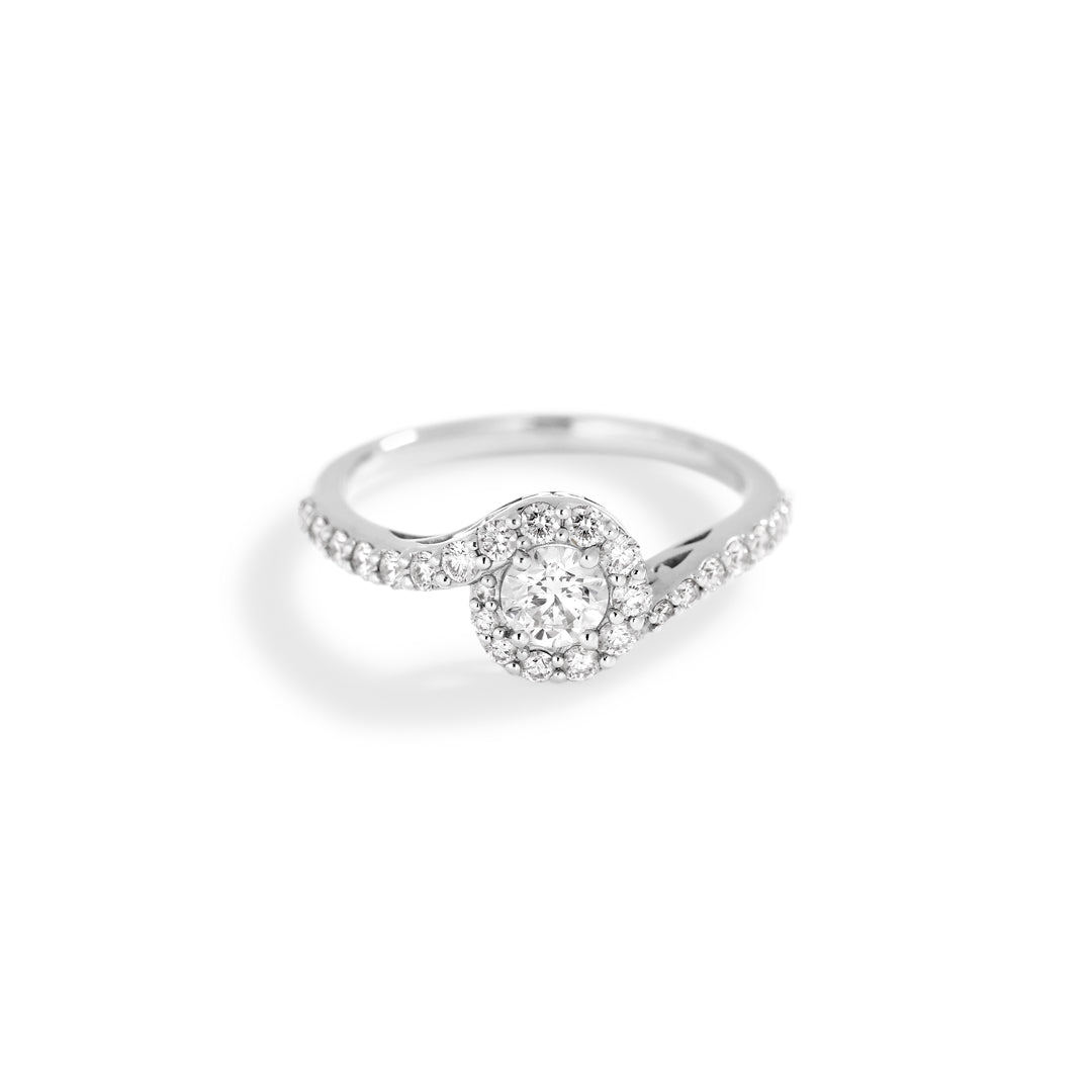 Curve haloring i hvidguld med 0,34 ct.