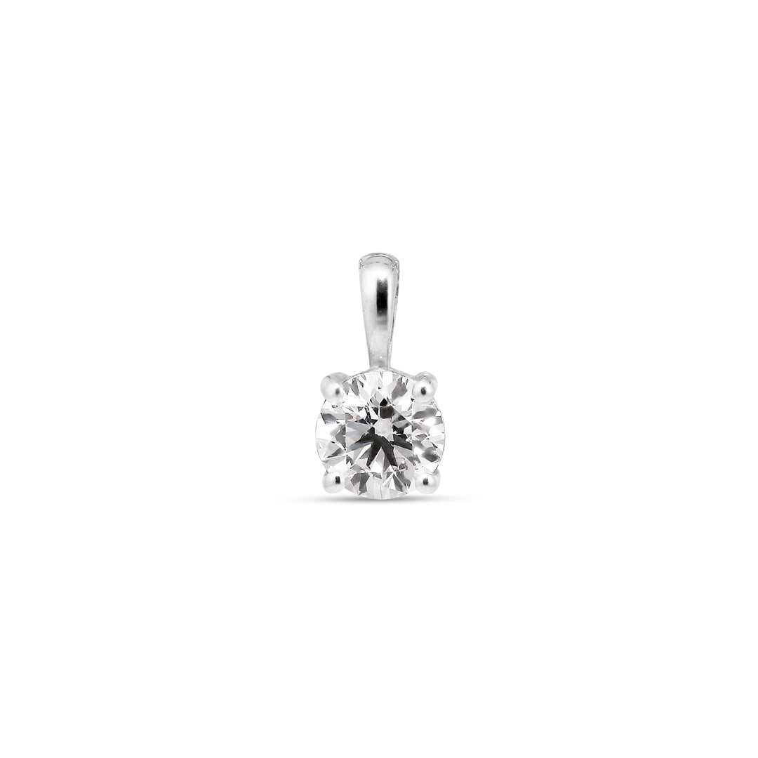 Solitaire halskæde i hvidguld med 0,35 ct.