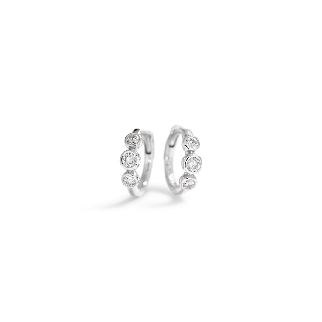 3-Dot hoops i hvidguld 8 mm