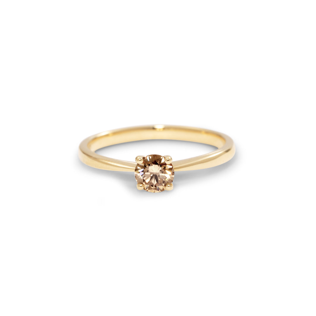 Solitairering med 0,40 ct. champagne