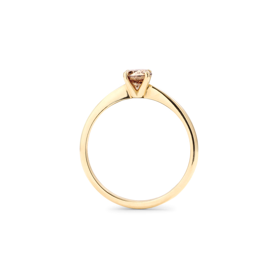 Solitairering med 0,40 ct. champagne