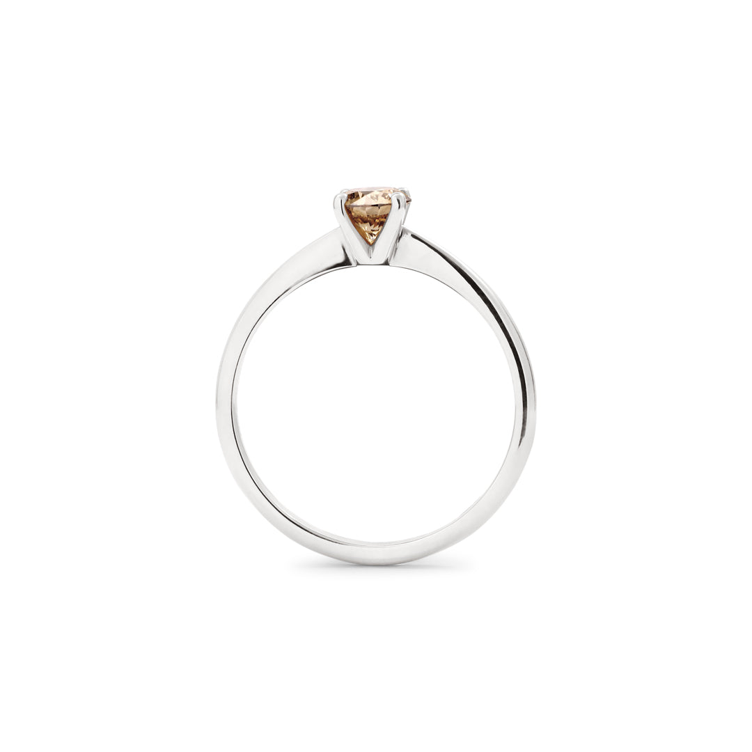 Solitairering i hvidguld med 0,40 ct. champagne