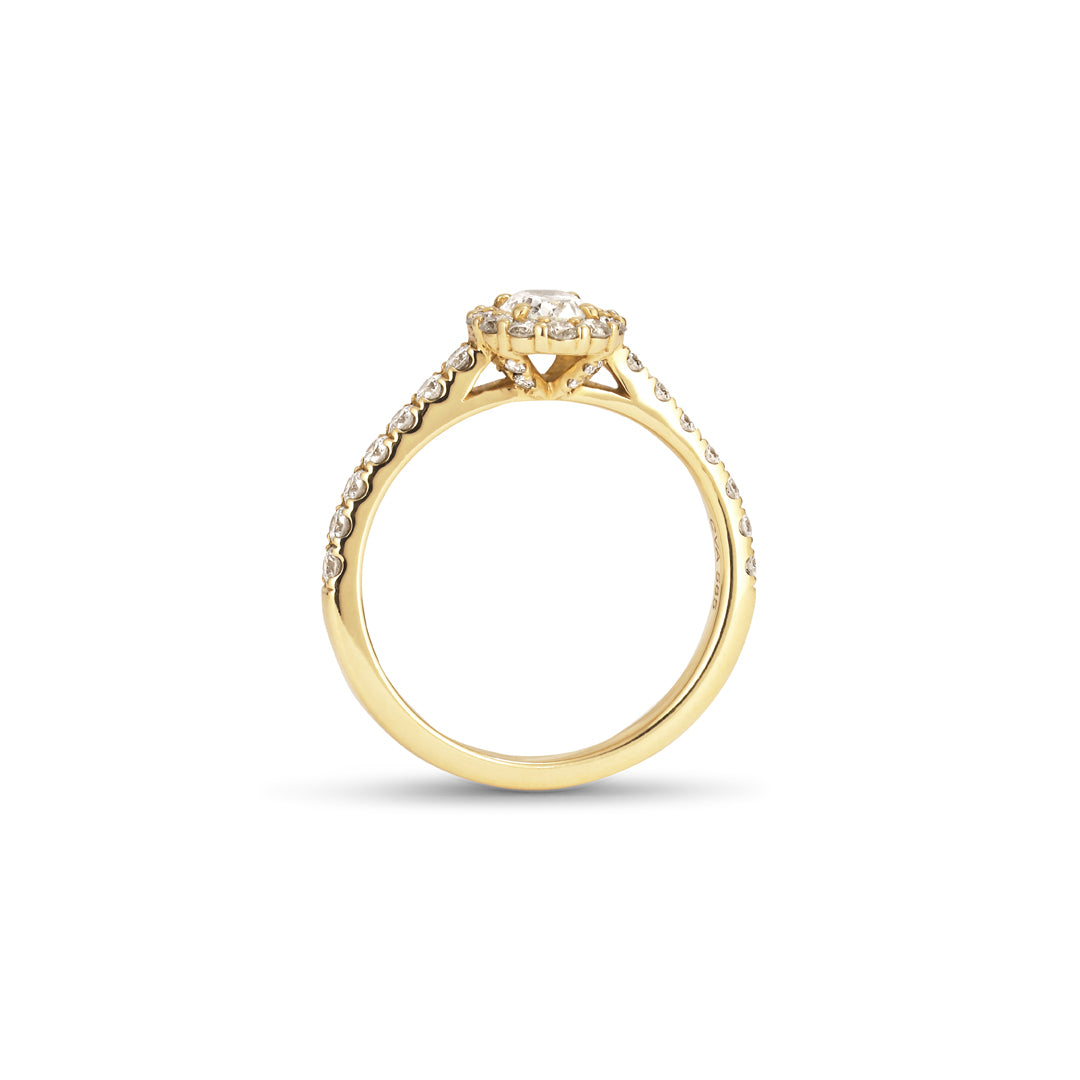 Flower haloring med 0,40 ct. oval